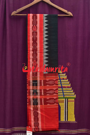 3D Red Black Tribals Sambalpuri Cotton Dress Set