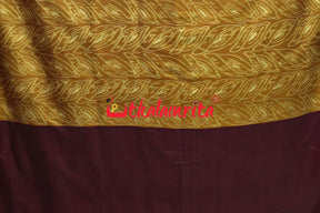 Khaja Natural Dye Mayura Anchal Khandua Silk Saree