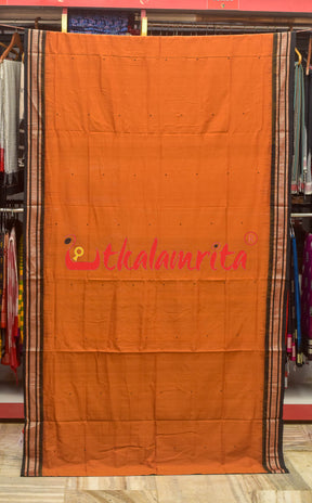 Rust Black Buti Bomkai Saree