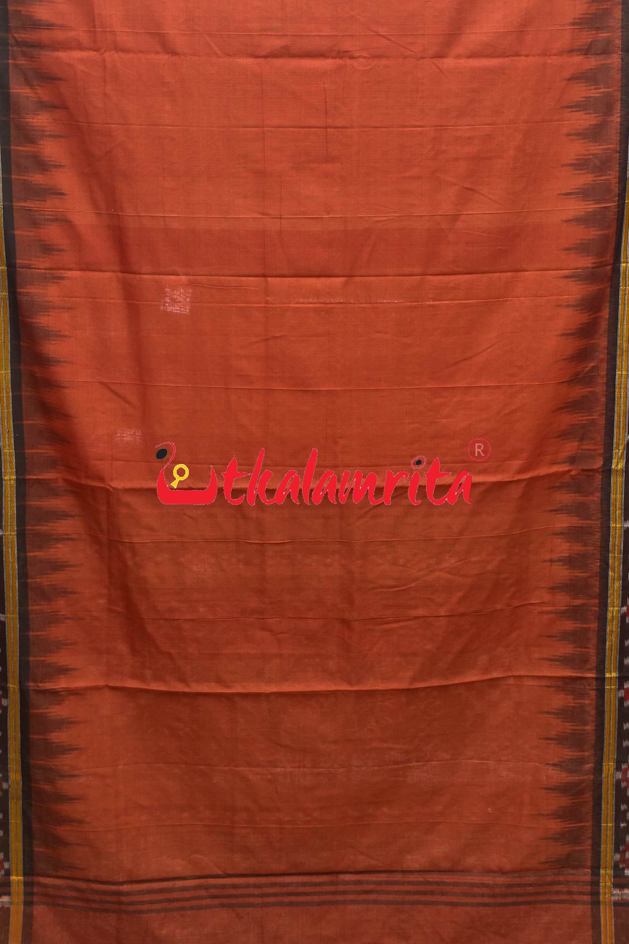 Rust Pasapali Border Khandua Cotton Saree