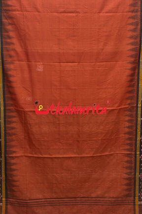 Rust Pasapali Border Khandua Cotton Saree