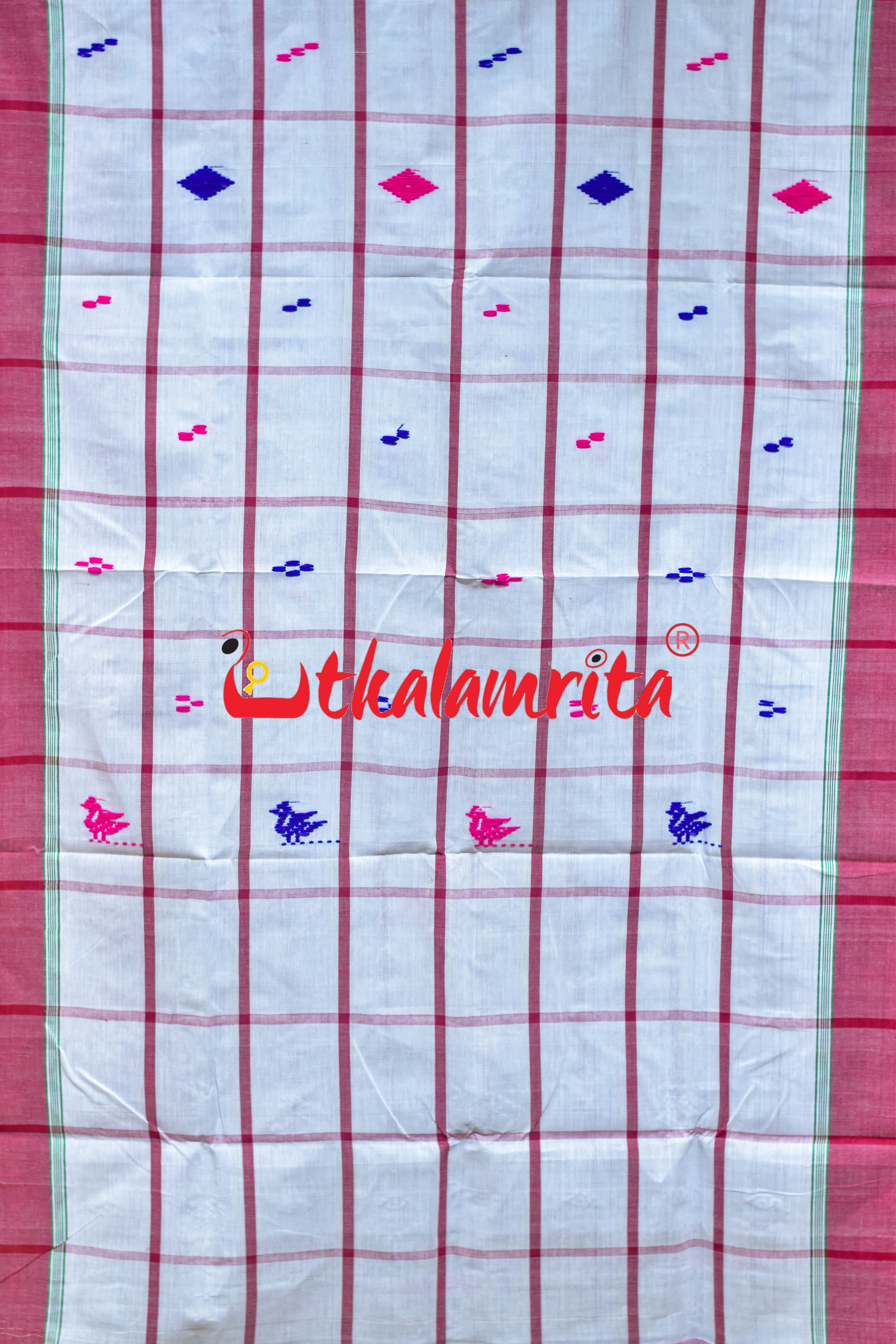 White Red Thin Stripes Santhal