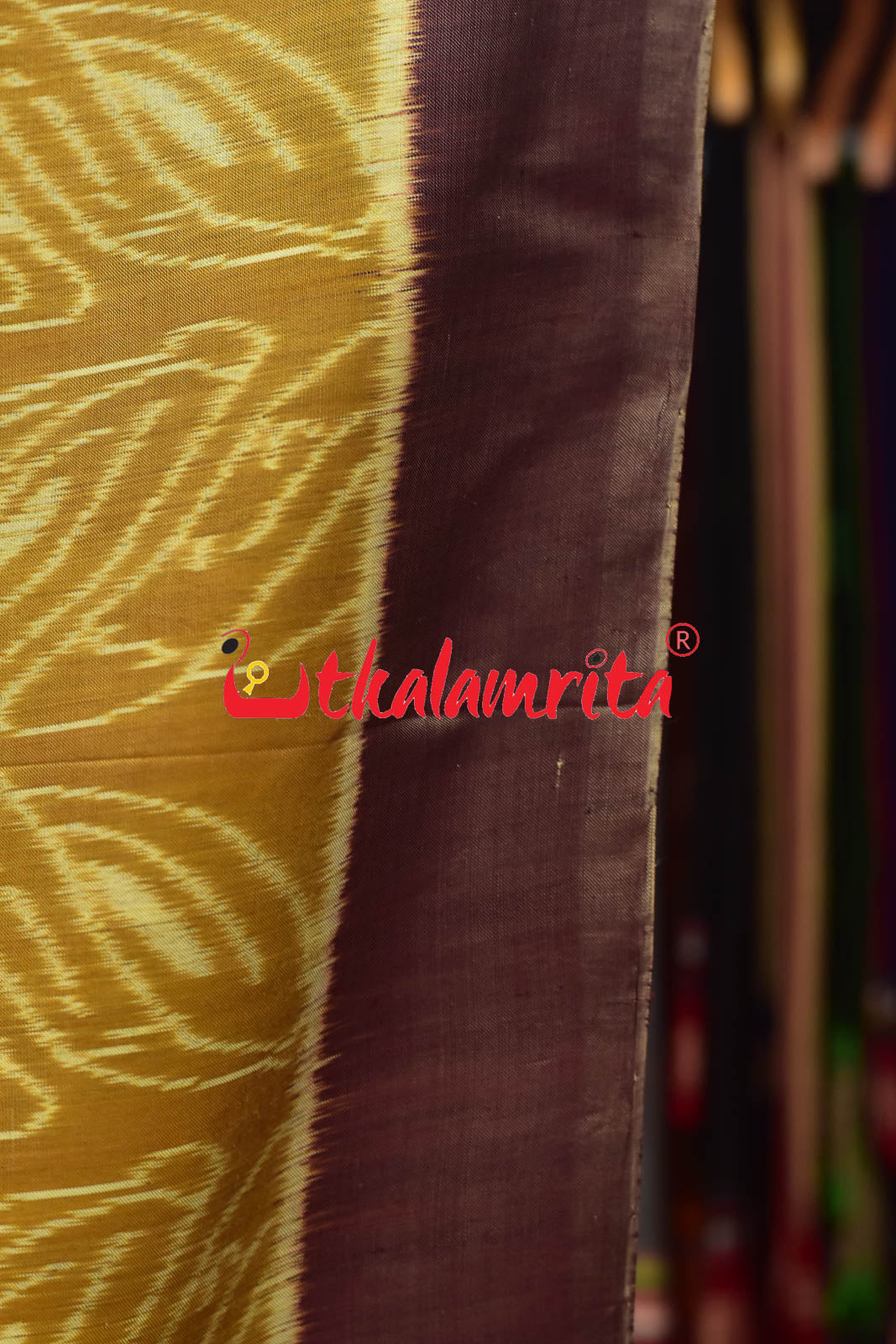 Khaja Natural Dye Mayura Anchal Khandua Silk Saree