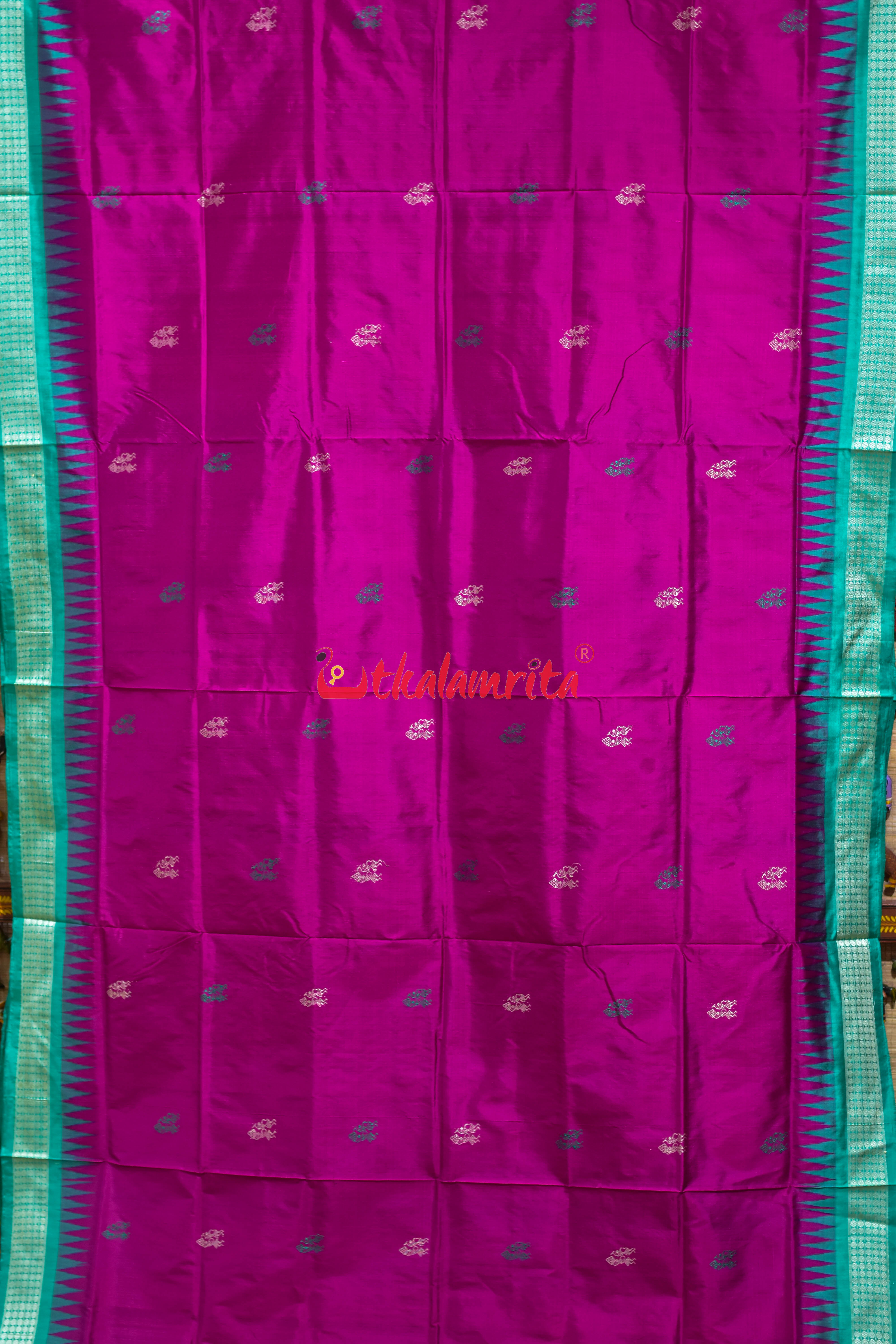 Body Tribals Magenta Bomkai Silk Saree