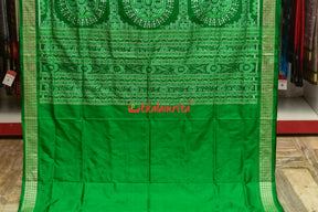 Red Green Pasapali Sambalpuri Silk Saree