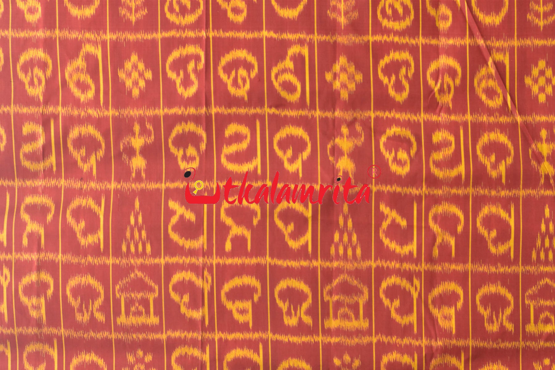 Odia Letters on Maroon Silk (Saree)