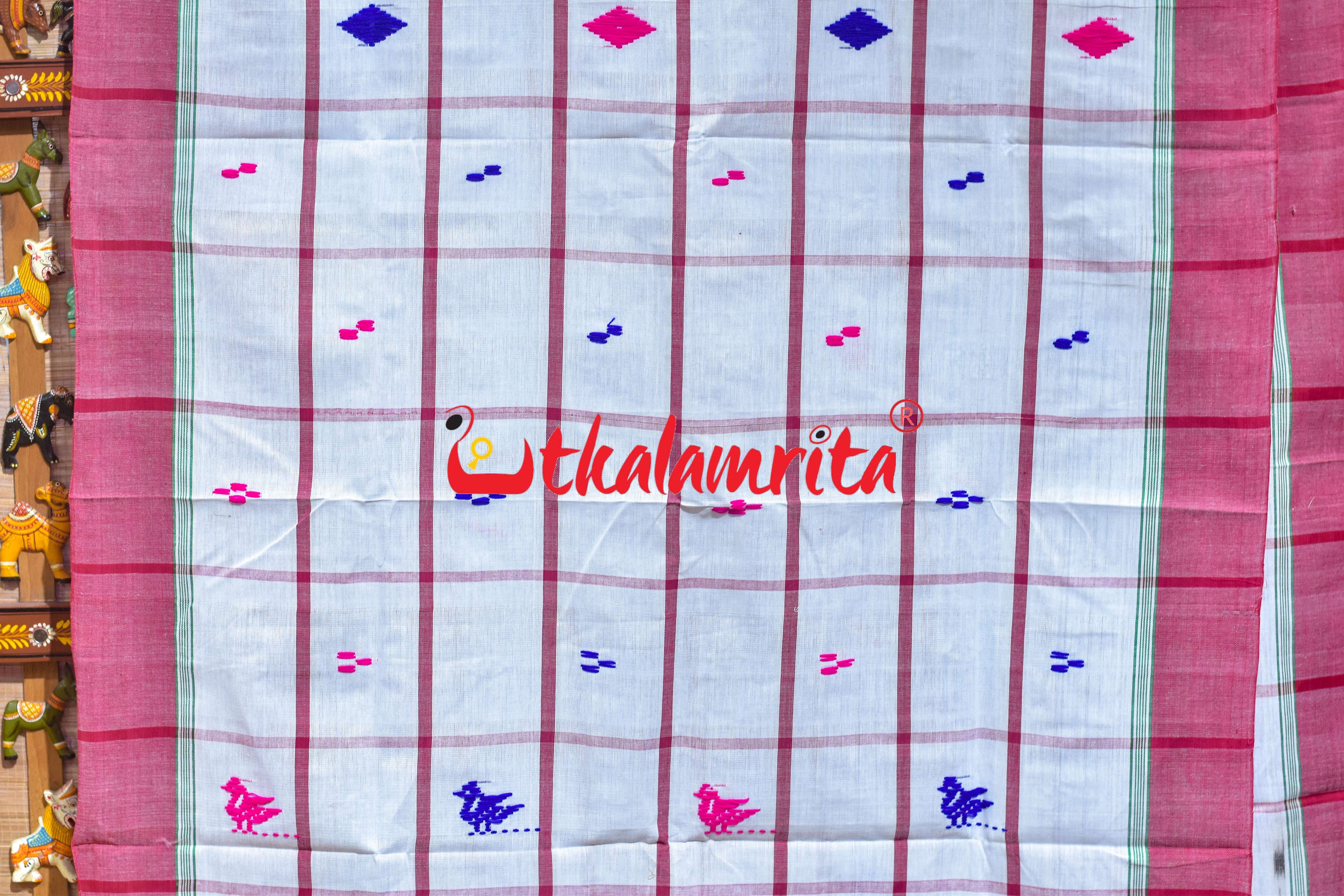 White Red Thin Stripes Santhal