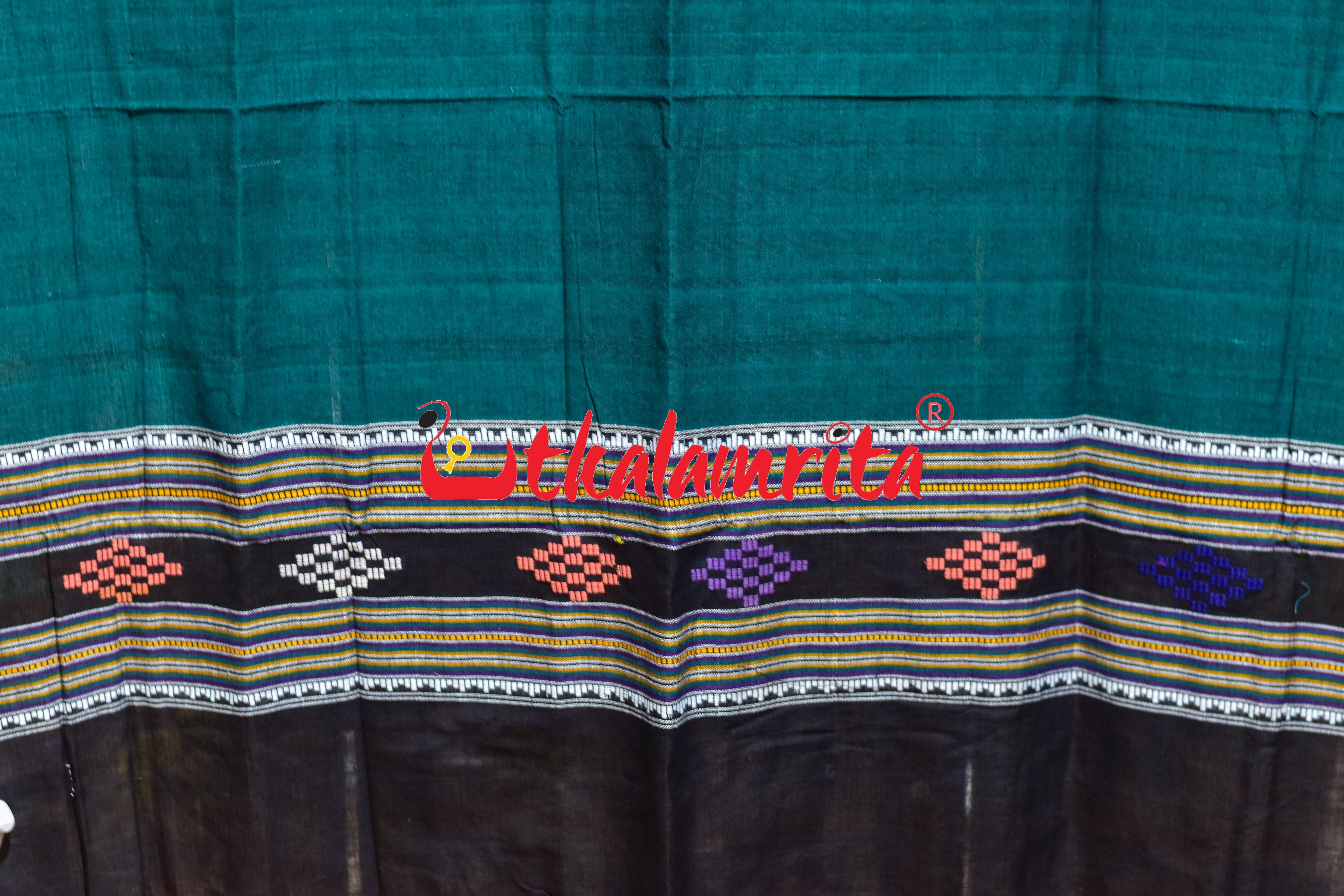 Bottle Green Dhalapathar Cotton (Dupatta)