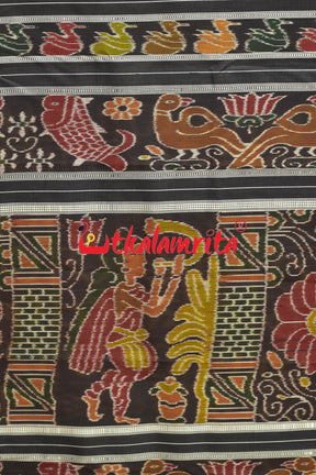 Odia Letters on Maroon Silk (Saree)