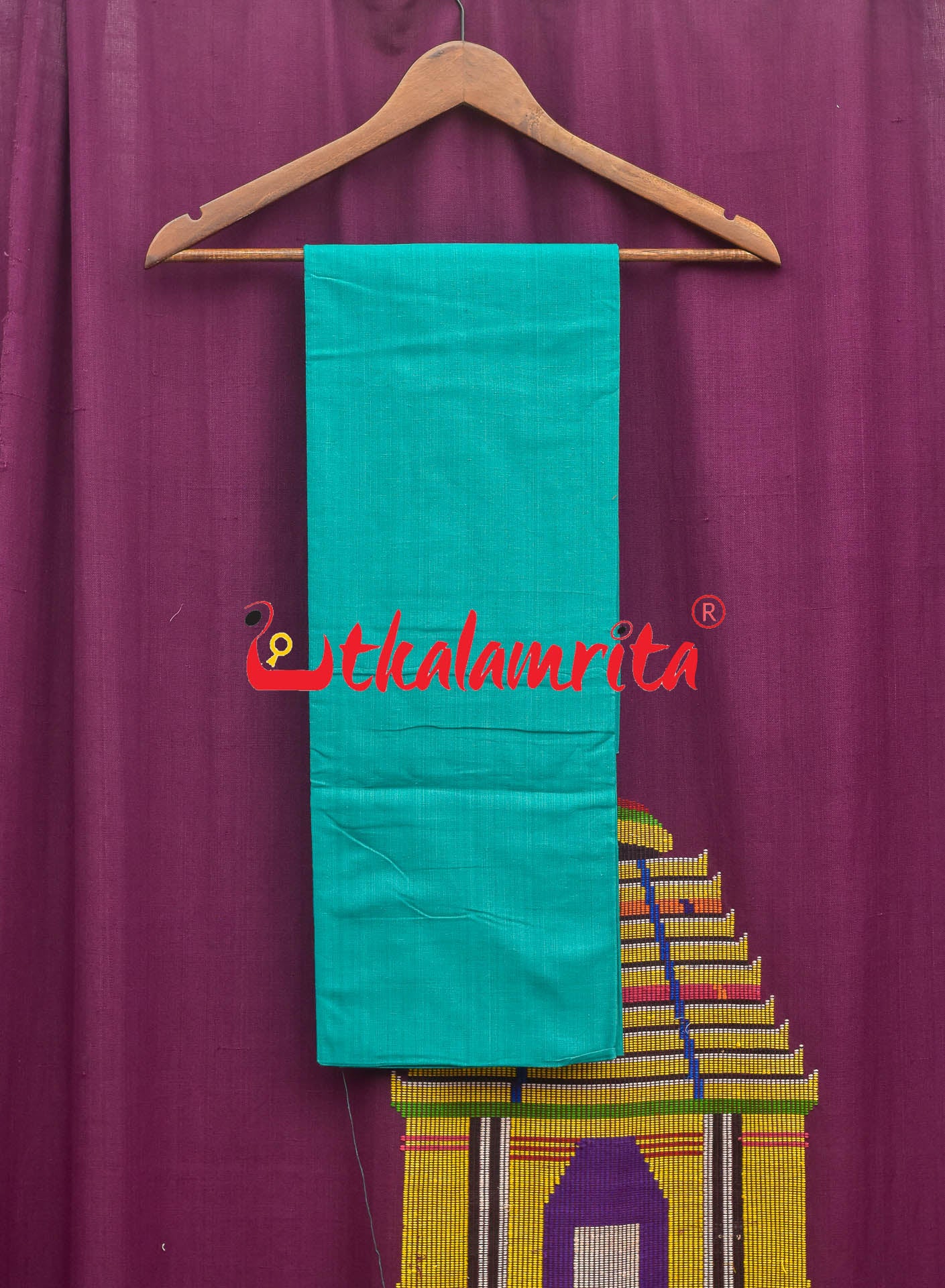 Blue Teal Phuldani Sambalpuri Cotton Dress Set