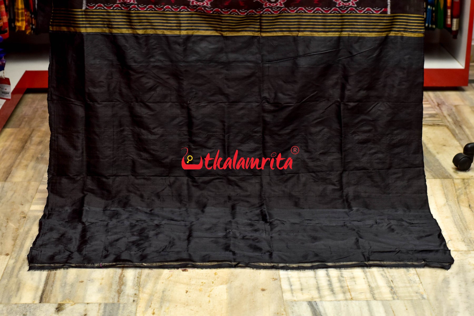 Red Black Bataka Scot Khandua Silk with BP