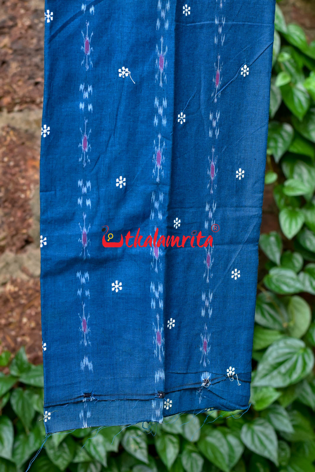 Blue Red Simple Pasapali Flower Dress Set
