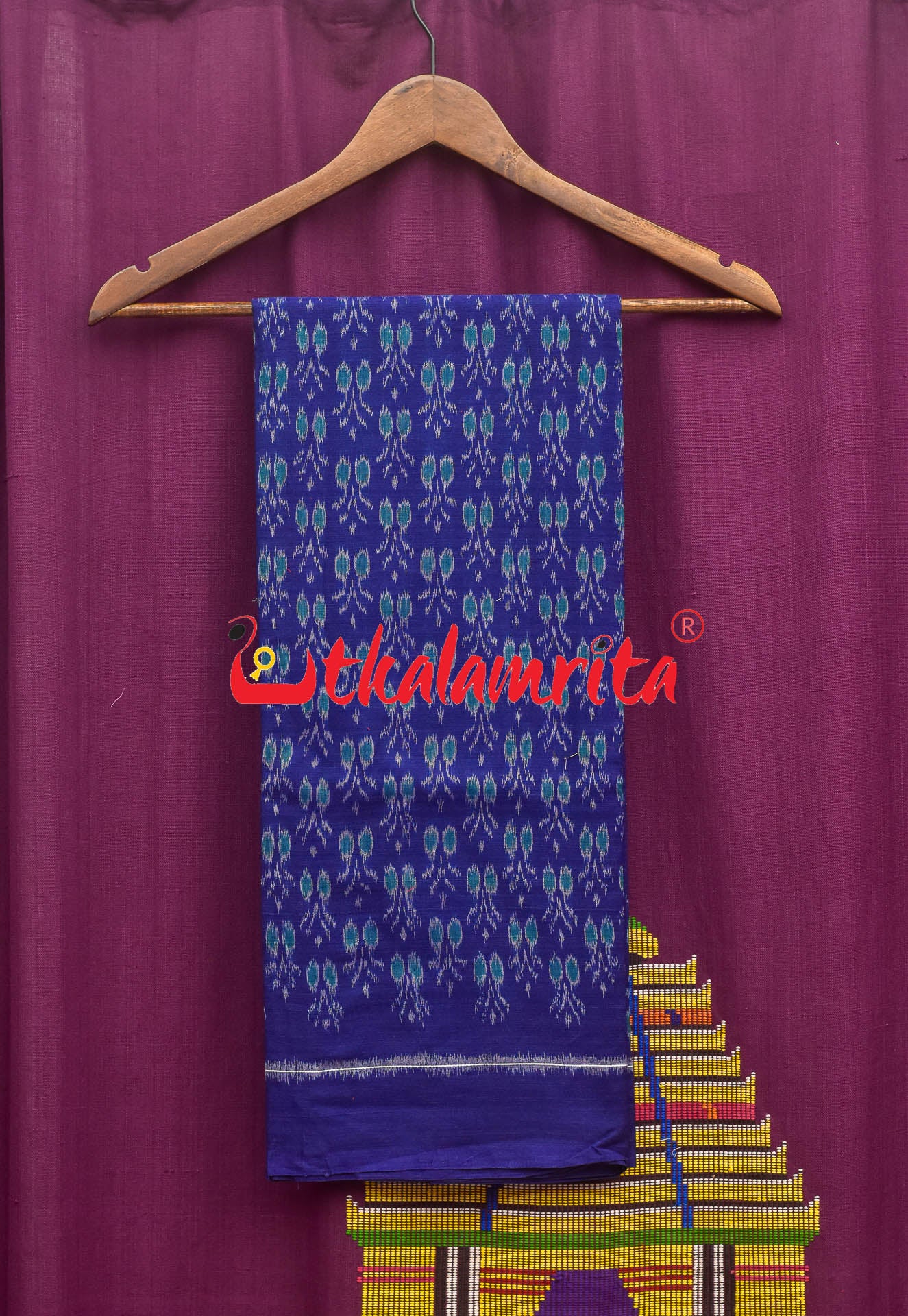 Blue Teal Phuldani Sambalpuri Cotton Dress Set