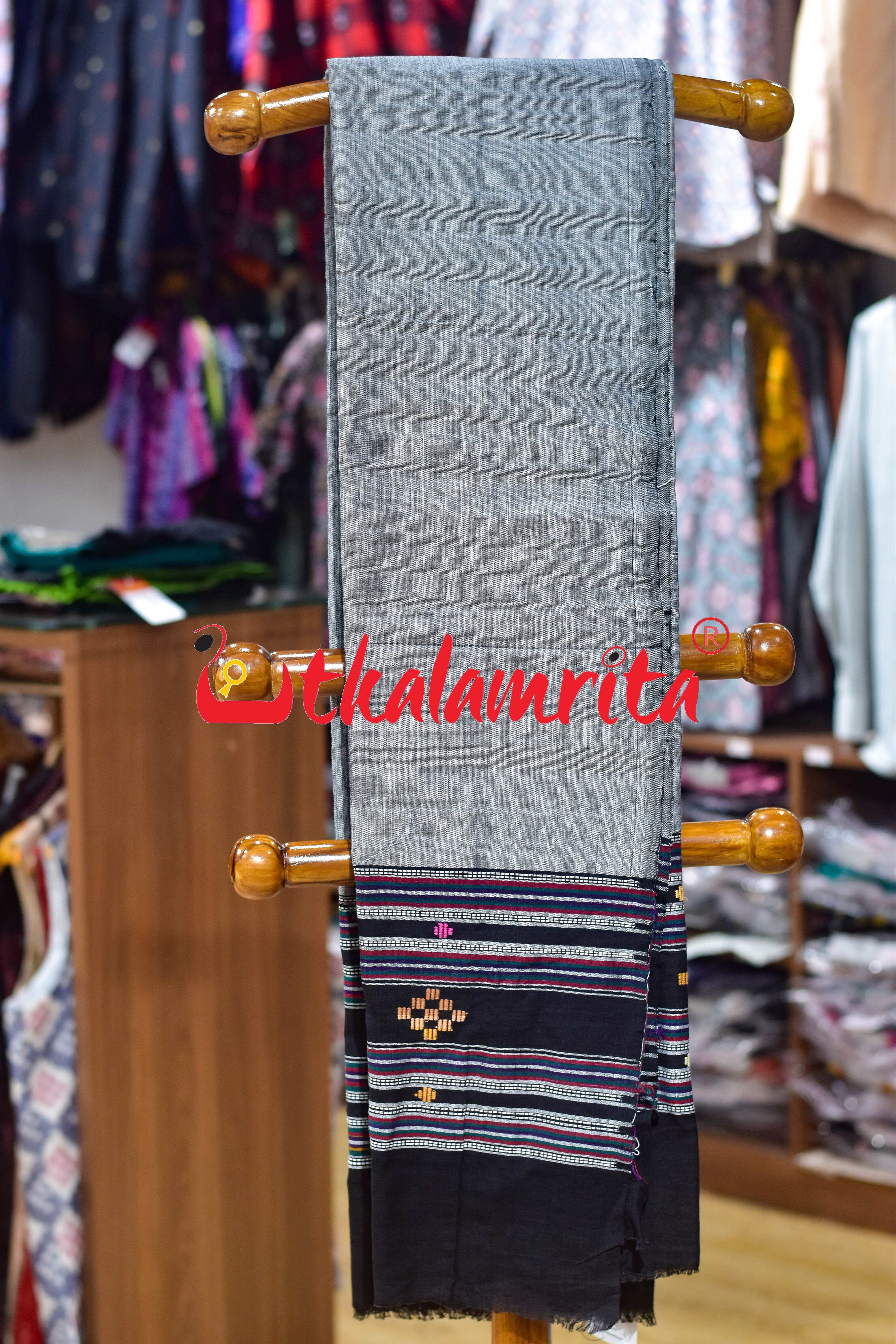 Grey Dhalapathar Cotton (Dupatta)