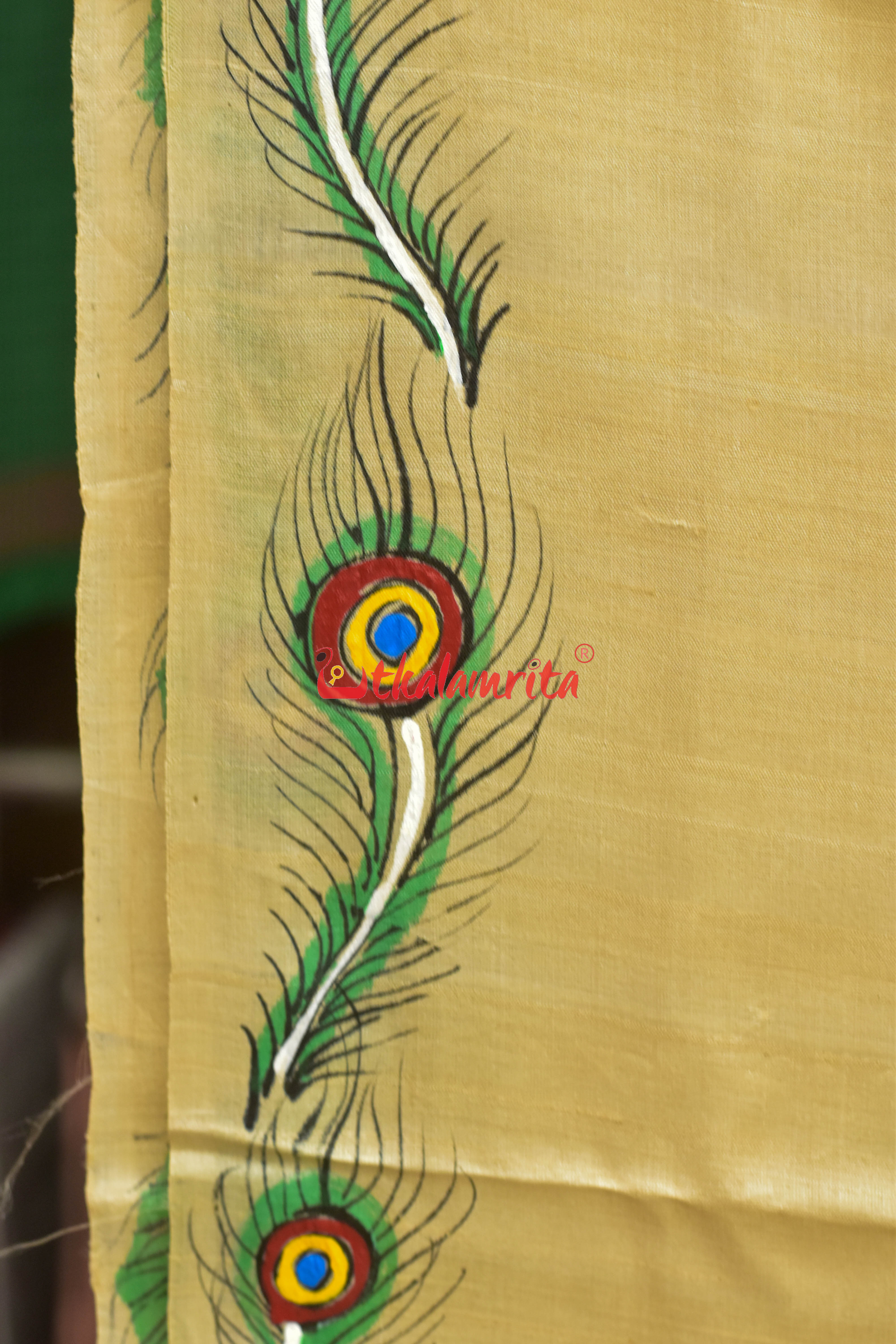 Mayura Theme Pattachitra Tussar Silk Saree