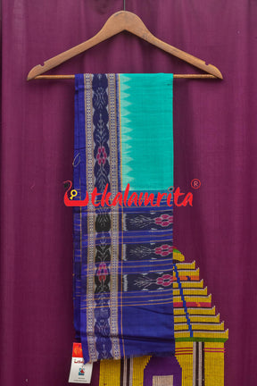 Blue Teal Phuldani Sambalpuri Cotton Dress Set