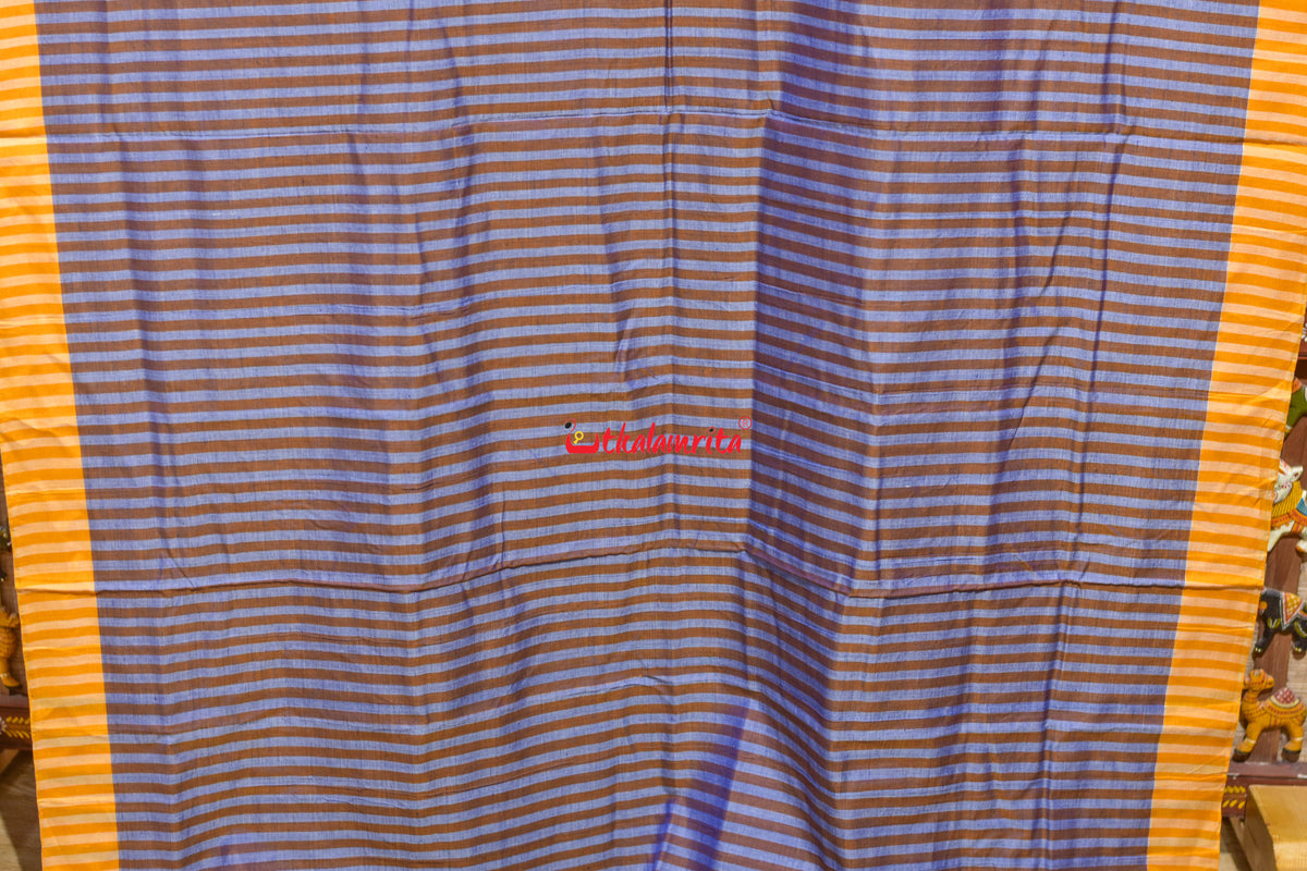 Punji Phula Blue Yellow Maniabandha Cotton Saree