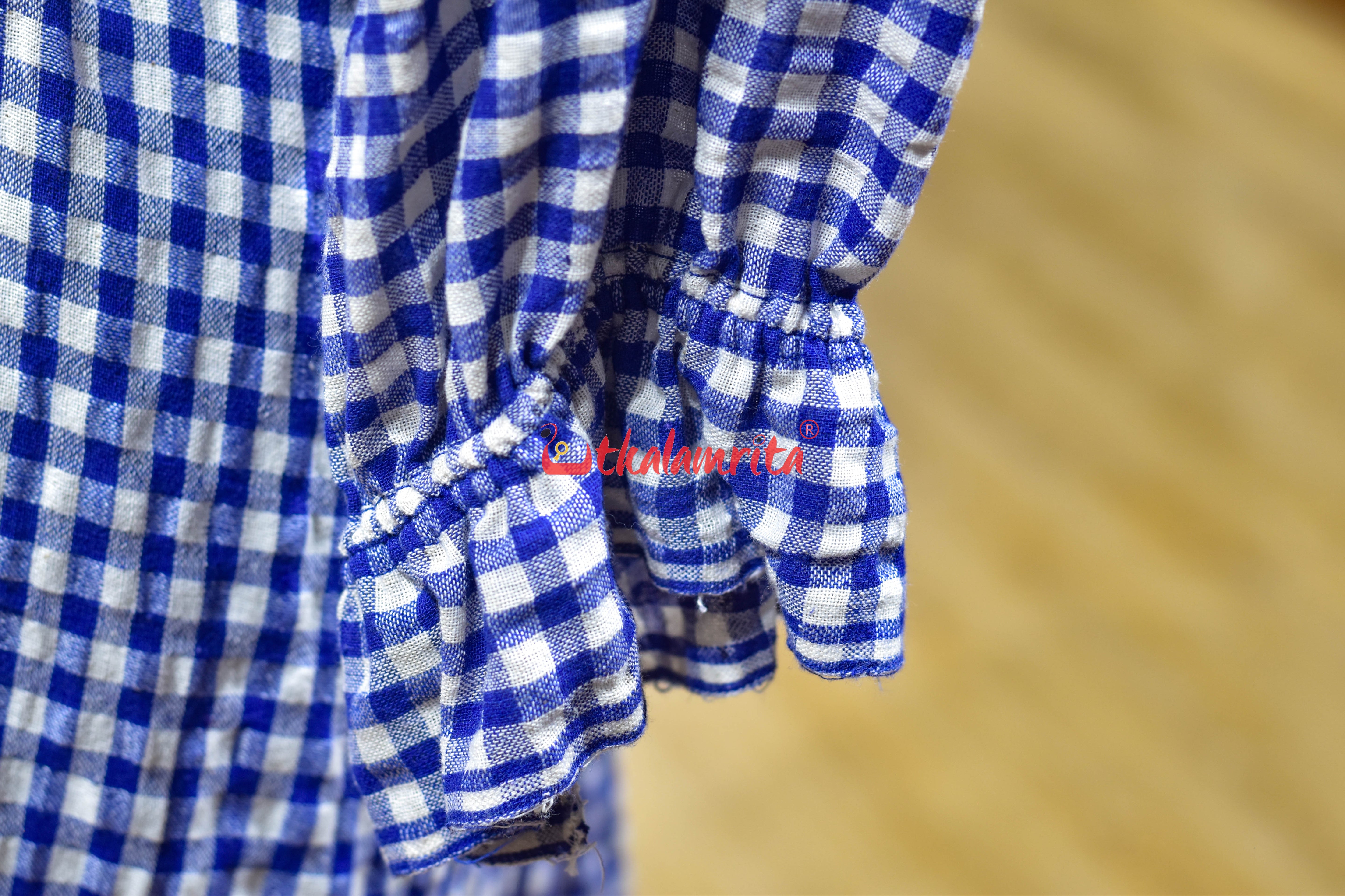 Thick Checks White Blue Kotpad (Ladies' Dress)