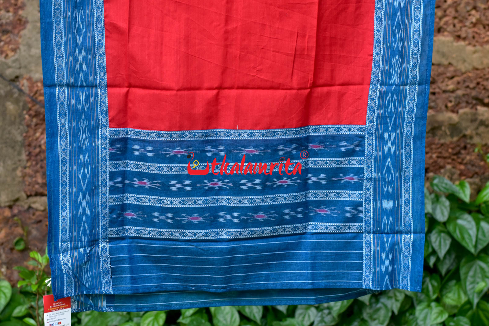 Blue Red Simple Pasapali Flower Dress Set