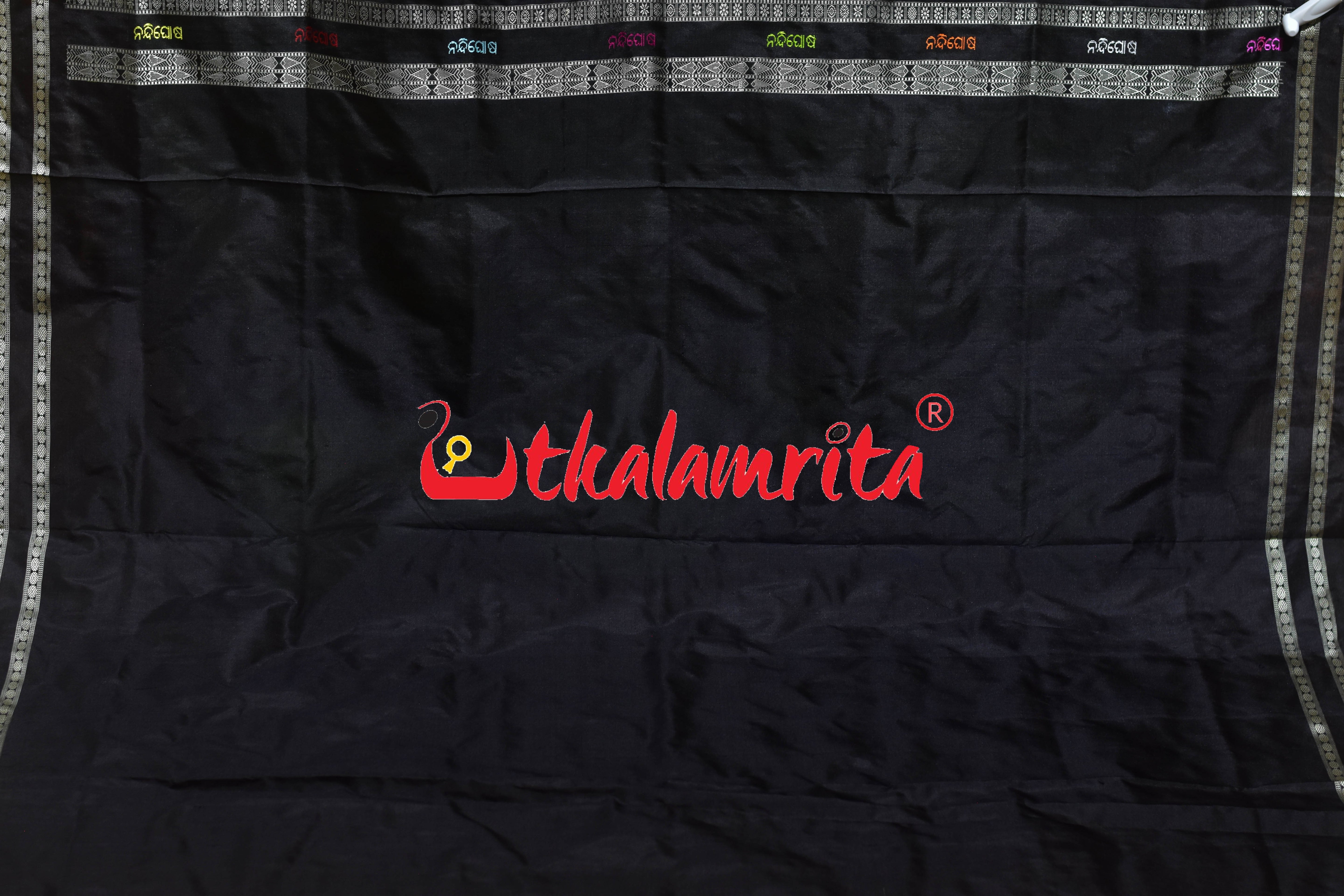 Green Black Nandighosha Bomkai Silk Saree