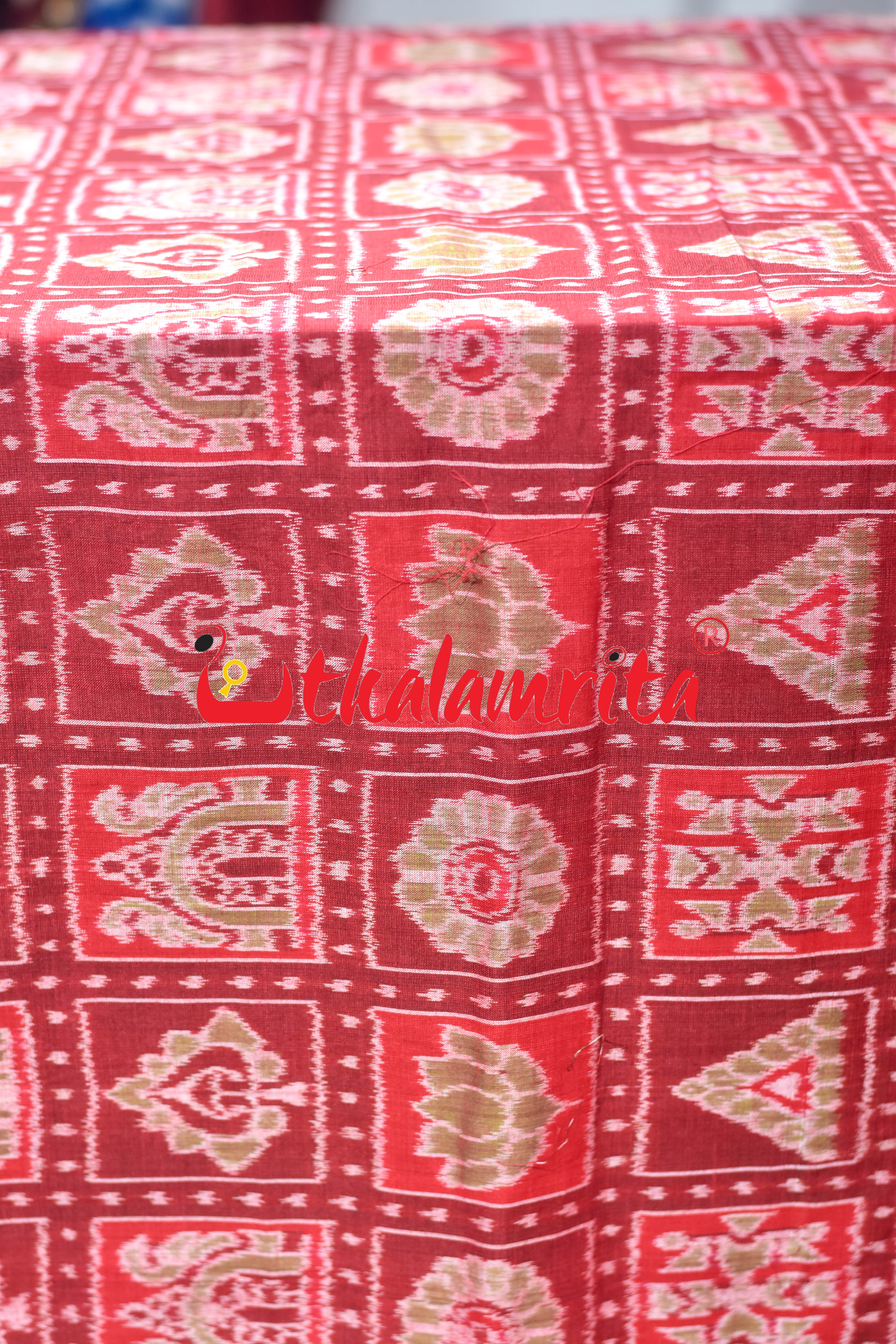 Dasakothi Maroon Red Sambalpuri Cotton (Fabric)