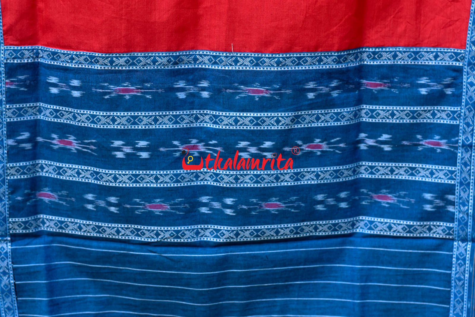 Blue Red Simple Pasapali Flower Dress Set