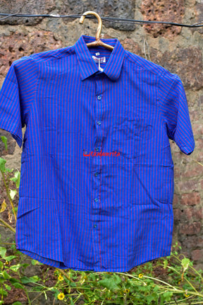Indigo With Red Stripes Kotpad (Half Shirt)