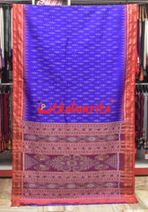 Blue Red Chandrika Khandua Silk Saree