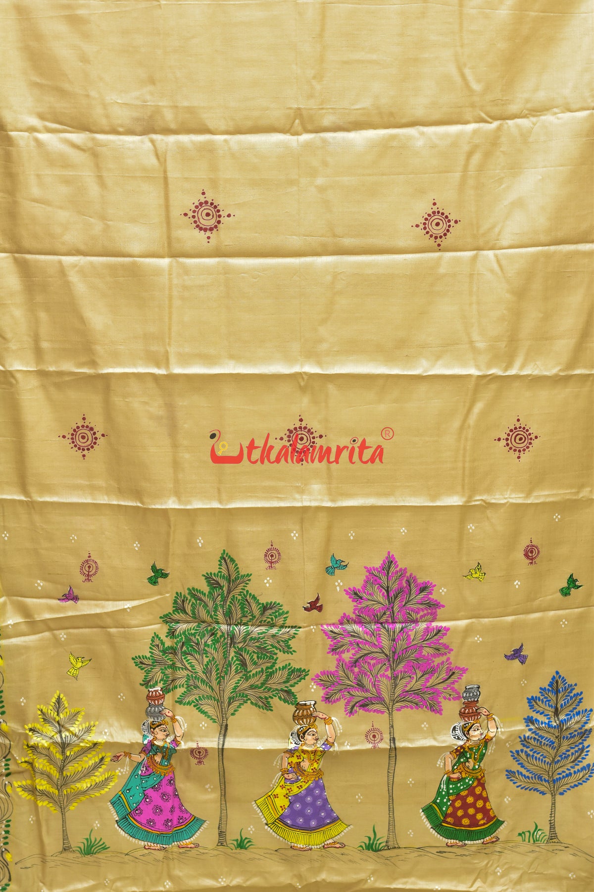 Kalashi Kanya Pattachitra Tussar Silk Saree