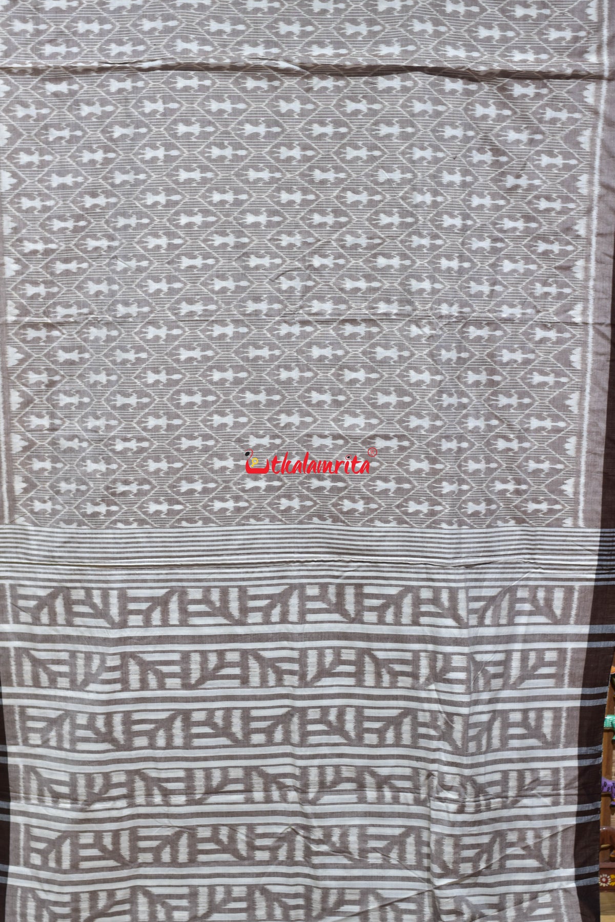 Thikiri Tribal BR Brown Maniabandha Cotton Saree