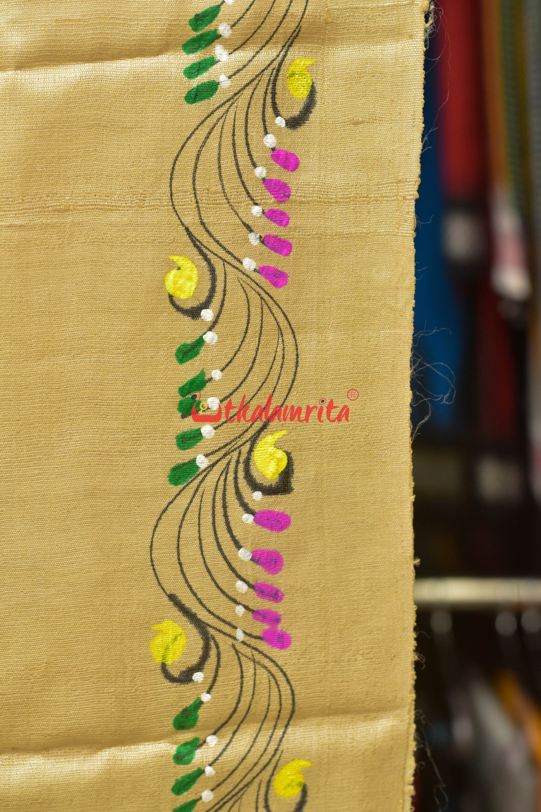 Kalashi Kanya Pattachitra Tussar Silk Saree