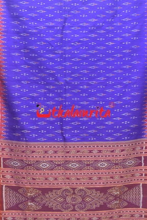 Blue Red Chandrika Khandua Silk Saree