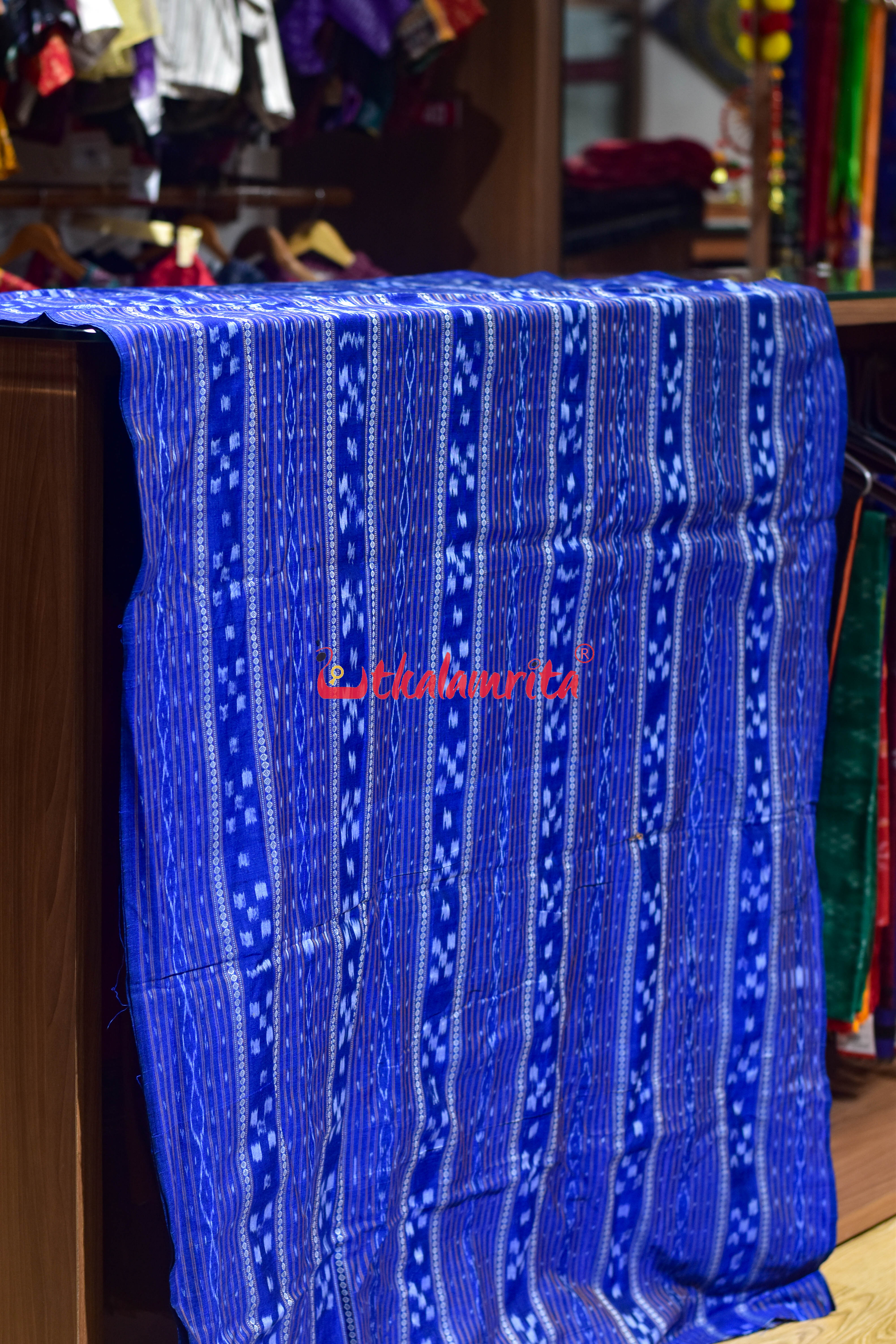 Cobalt Blue Pasapali Ikat Cotton (Fabric)