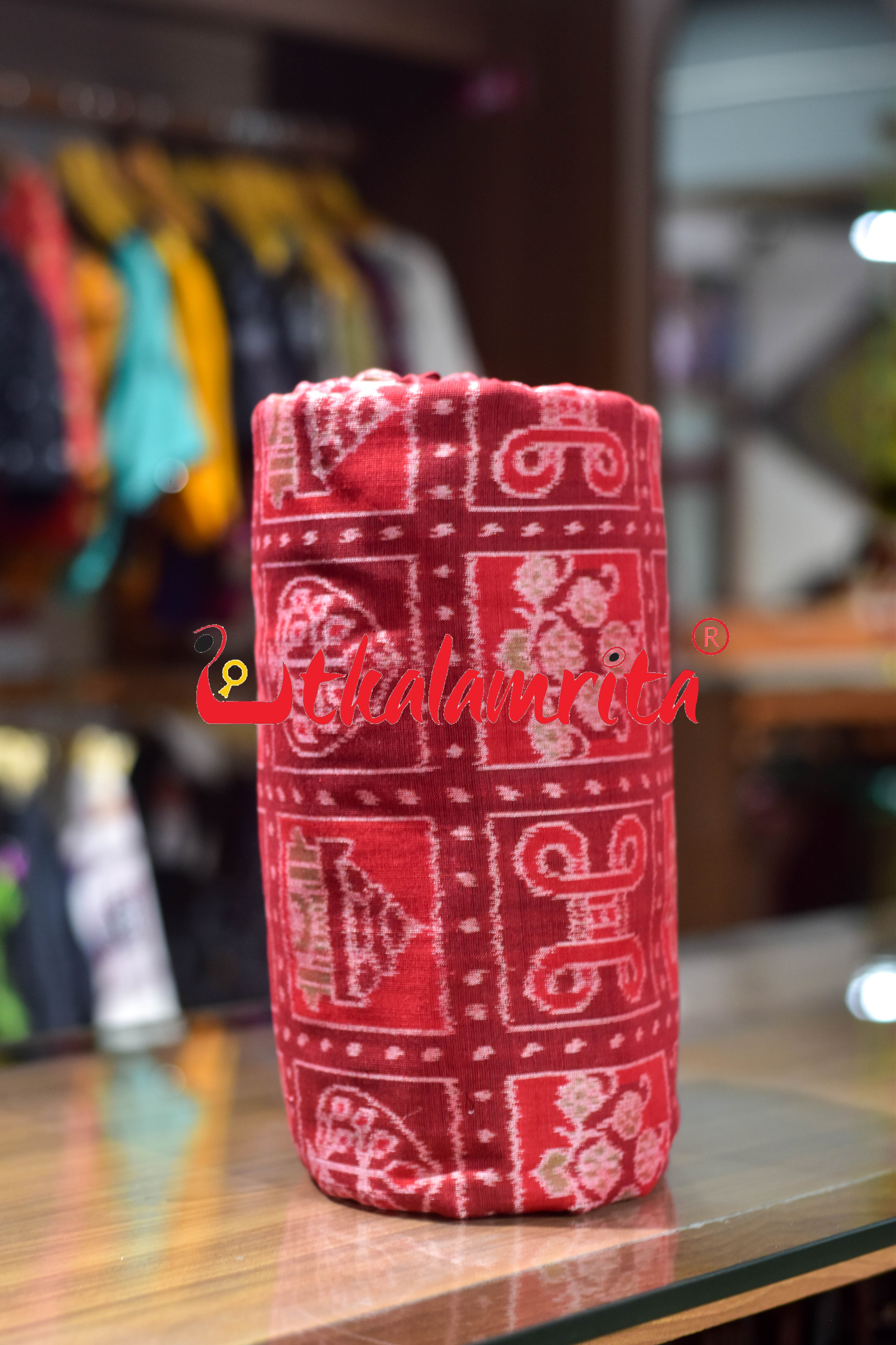 Dasakothi Maroon Red Sambalpuri Cotton (Fabric)