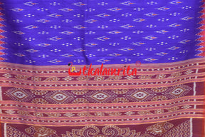 Blue Red Chandrika Khandua Silk Saree