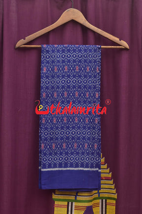 S Design Blue Red Sambalpuri Cotton Dress Set