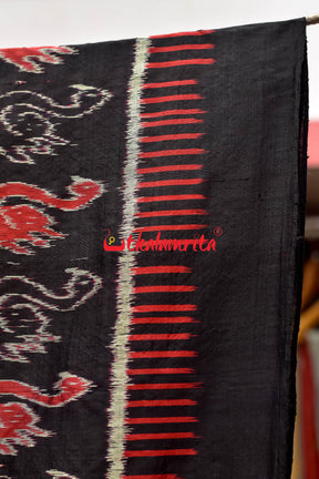 Red Black Bataka Scot Khandua Silk with BP