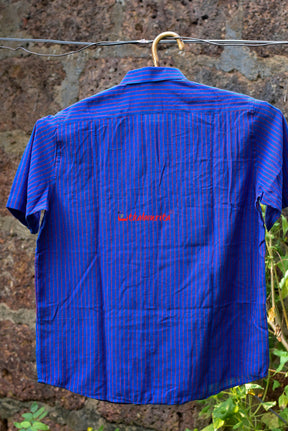 Indigo With Red Stripes Kotpad (Half Shirt)