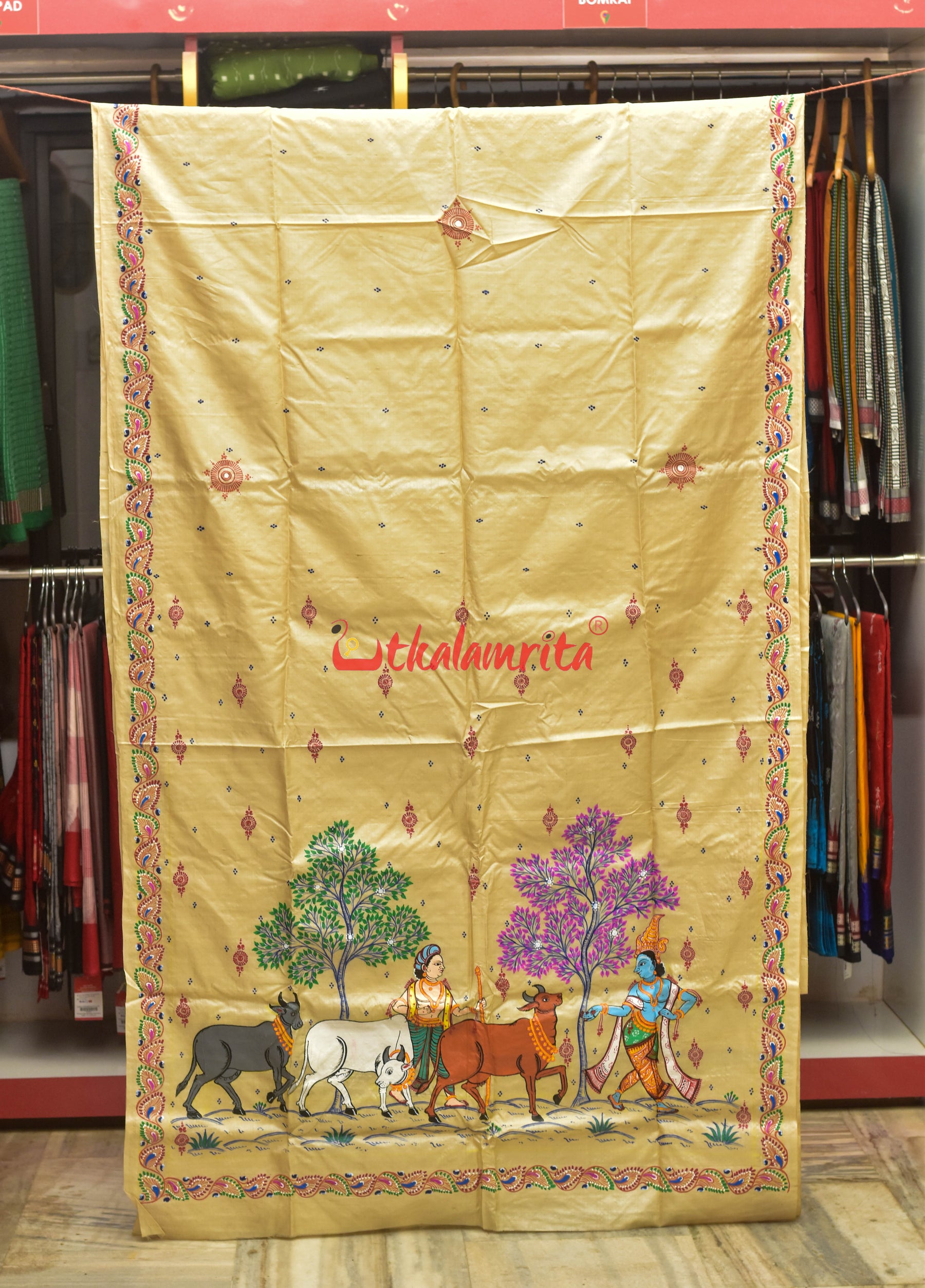 Gosta Bahuda Pattachitra Tussar Silk Saree