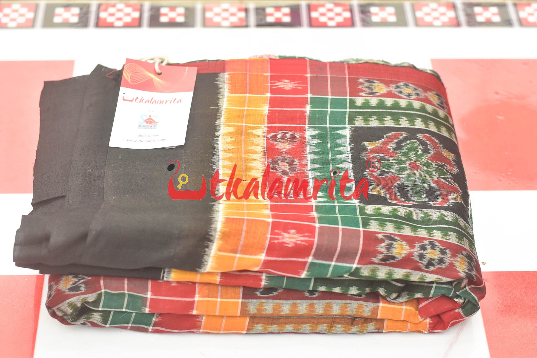 Utkala Lakhmi Dark Green Sambalpuri (fabric)