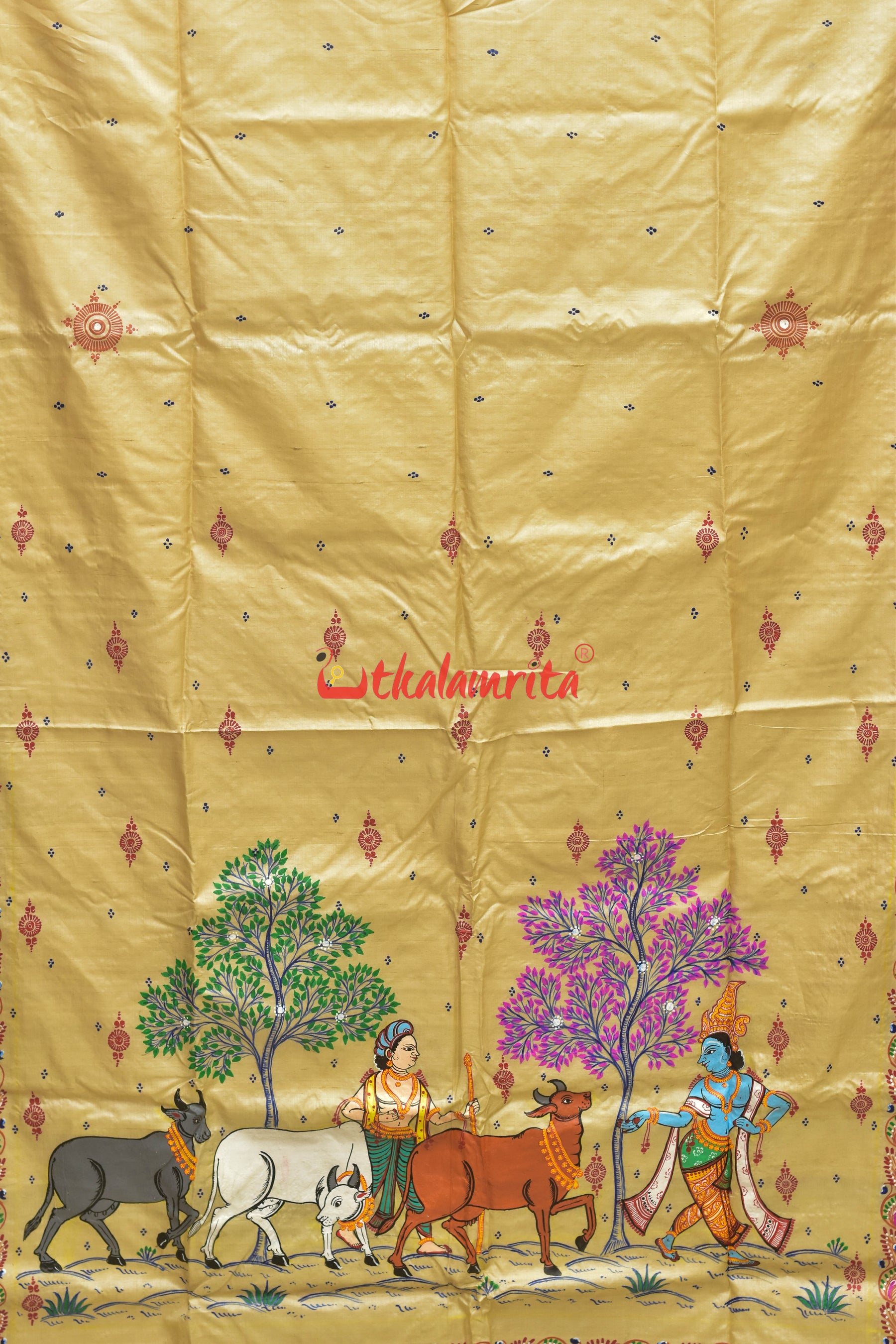 Gosta Bahuda Pattachitra Tussar Silk Saree