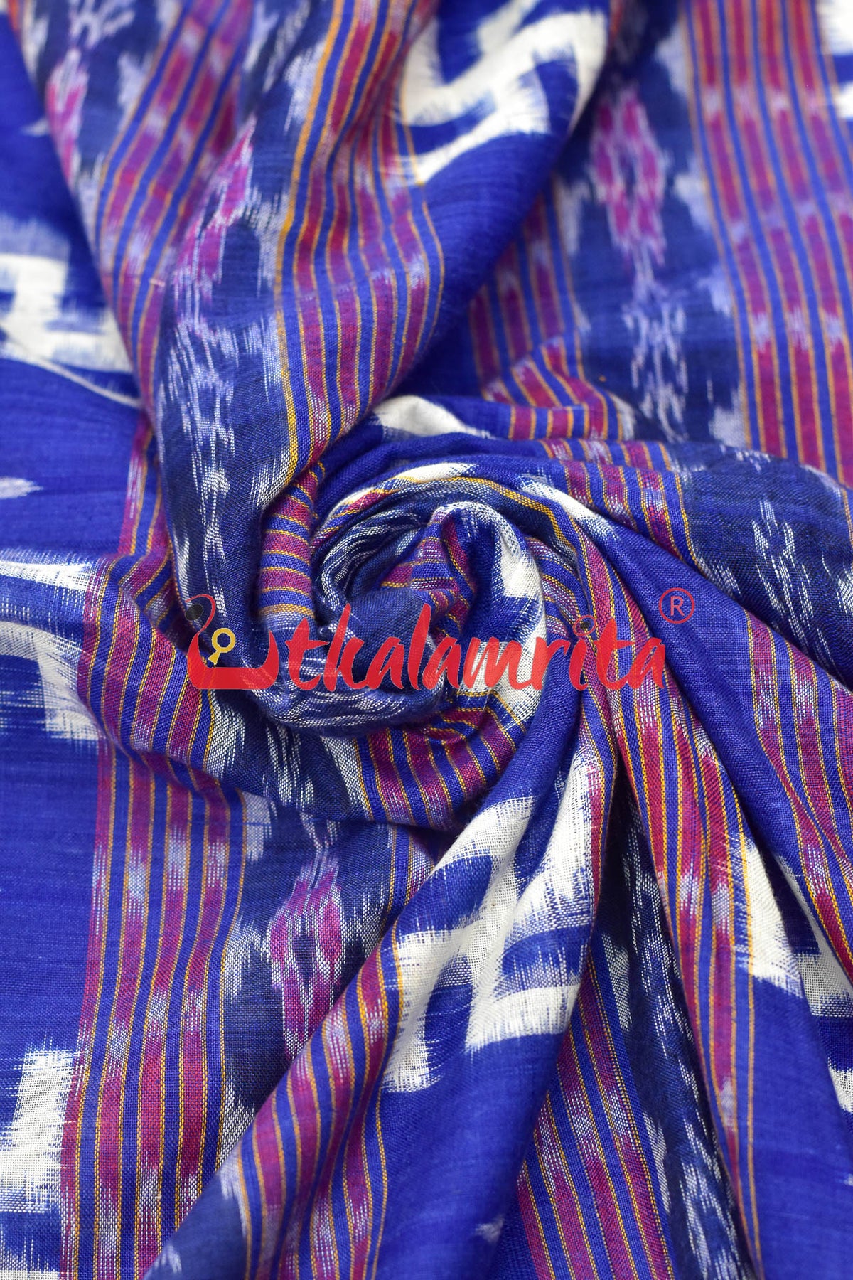 Swastik Blue Sambalpuri Cotton (Fabric)