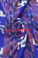 Swastik Blue Sambalpuri Cotton (Fabric)