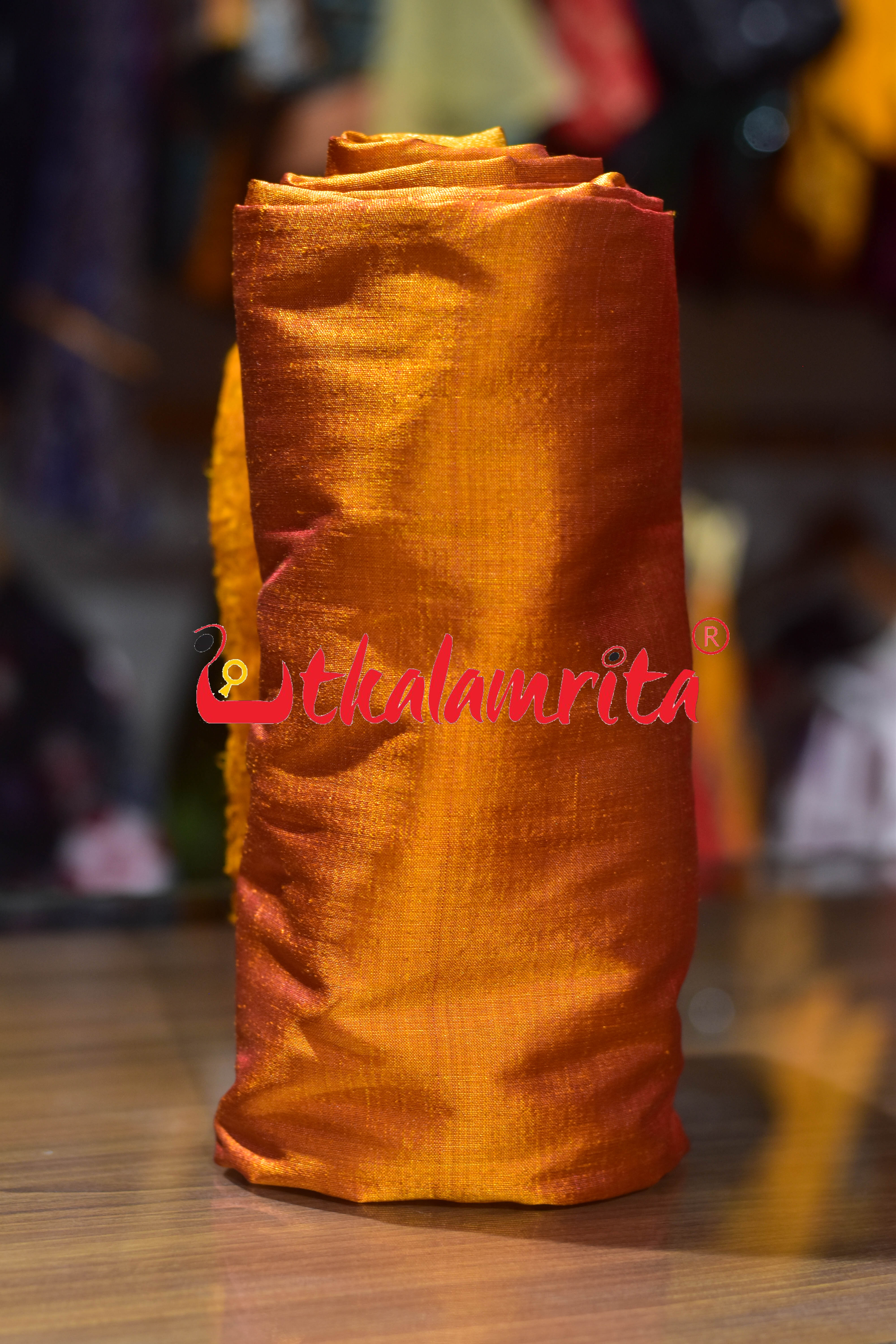 Golden Yellow Fish Bandha Silk (Fabric)