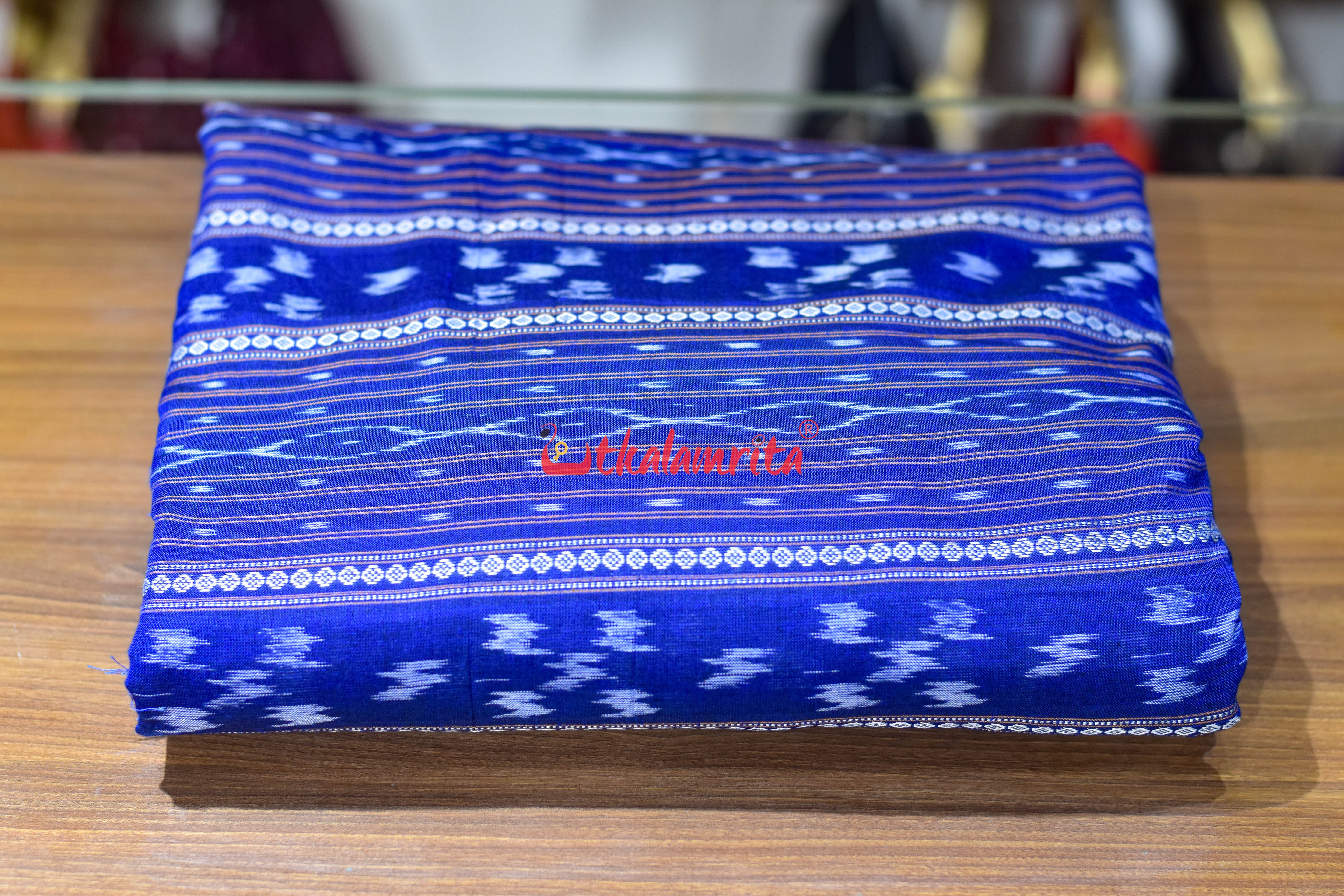 Cobalt Blue Pasapali Ikat Cotton (Fabric)