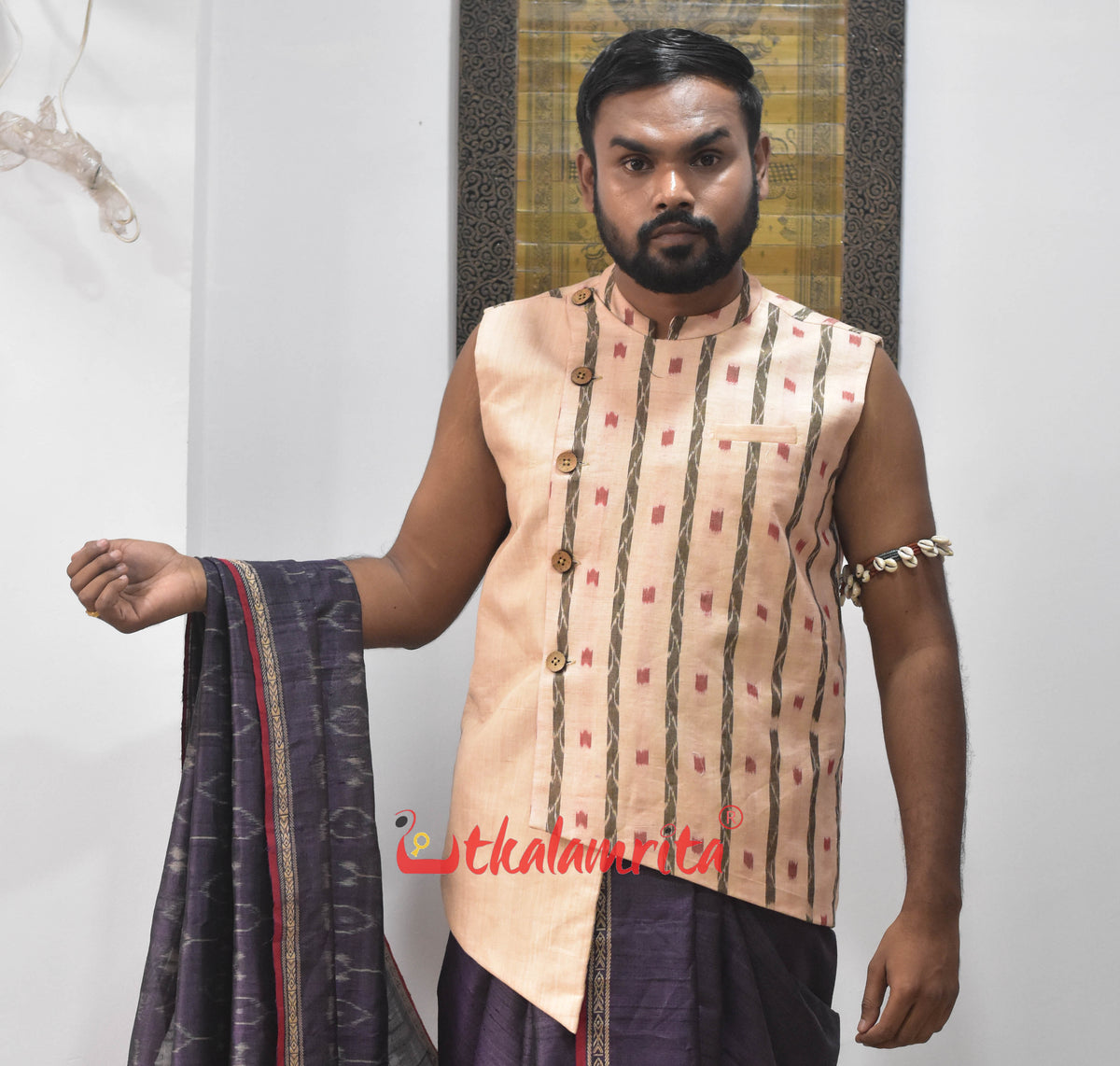 Matha Red Dots Lata Asymmetric (Men's Jacket)