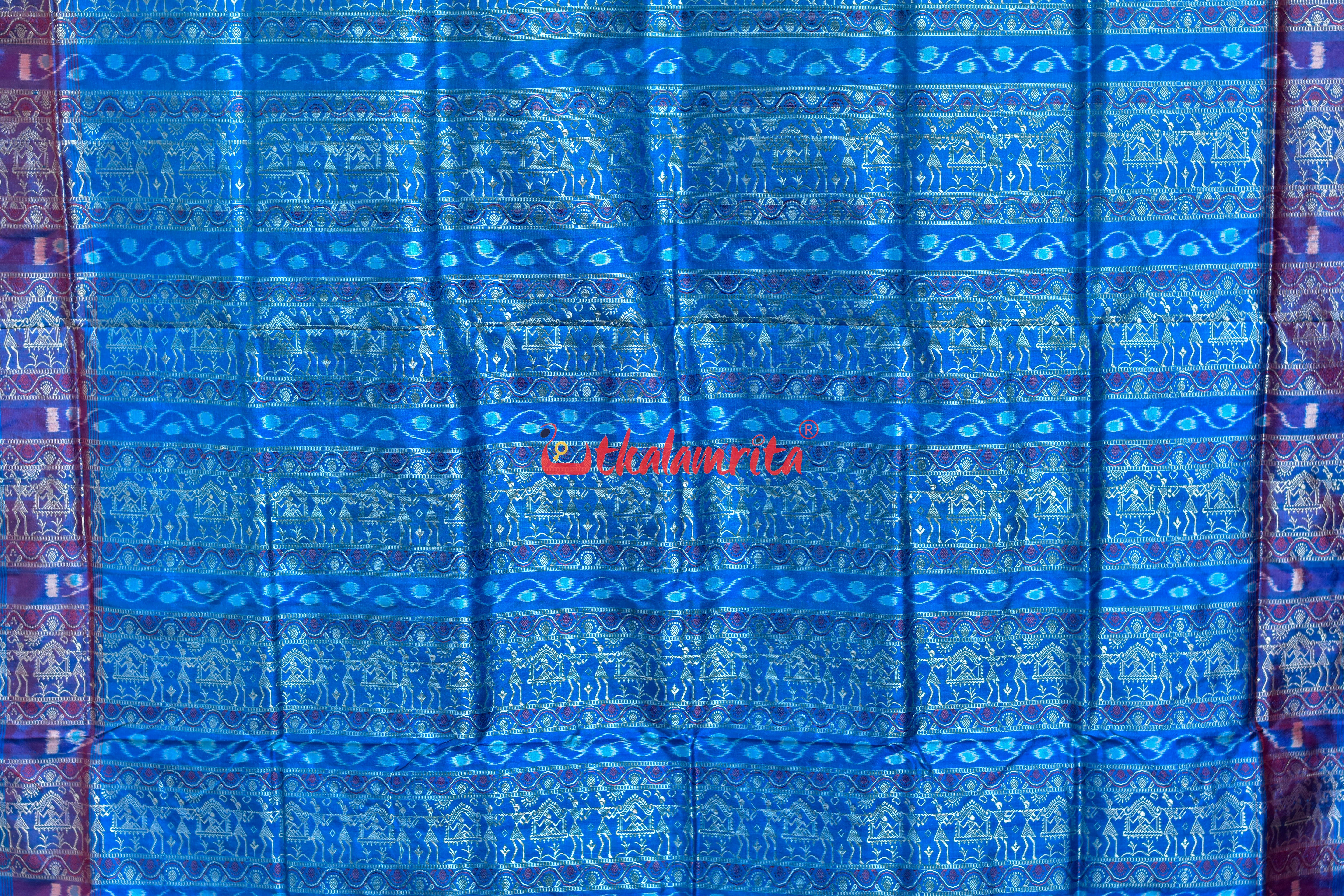 Yellow Double Kumbha Sabari Bomkai Silk Saree