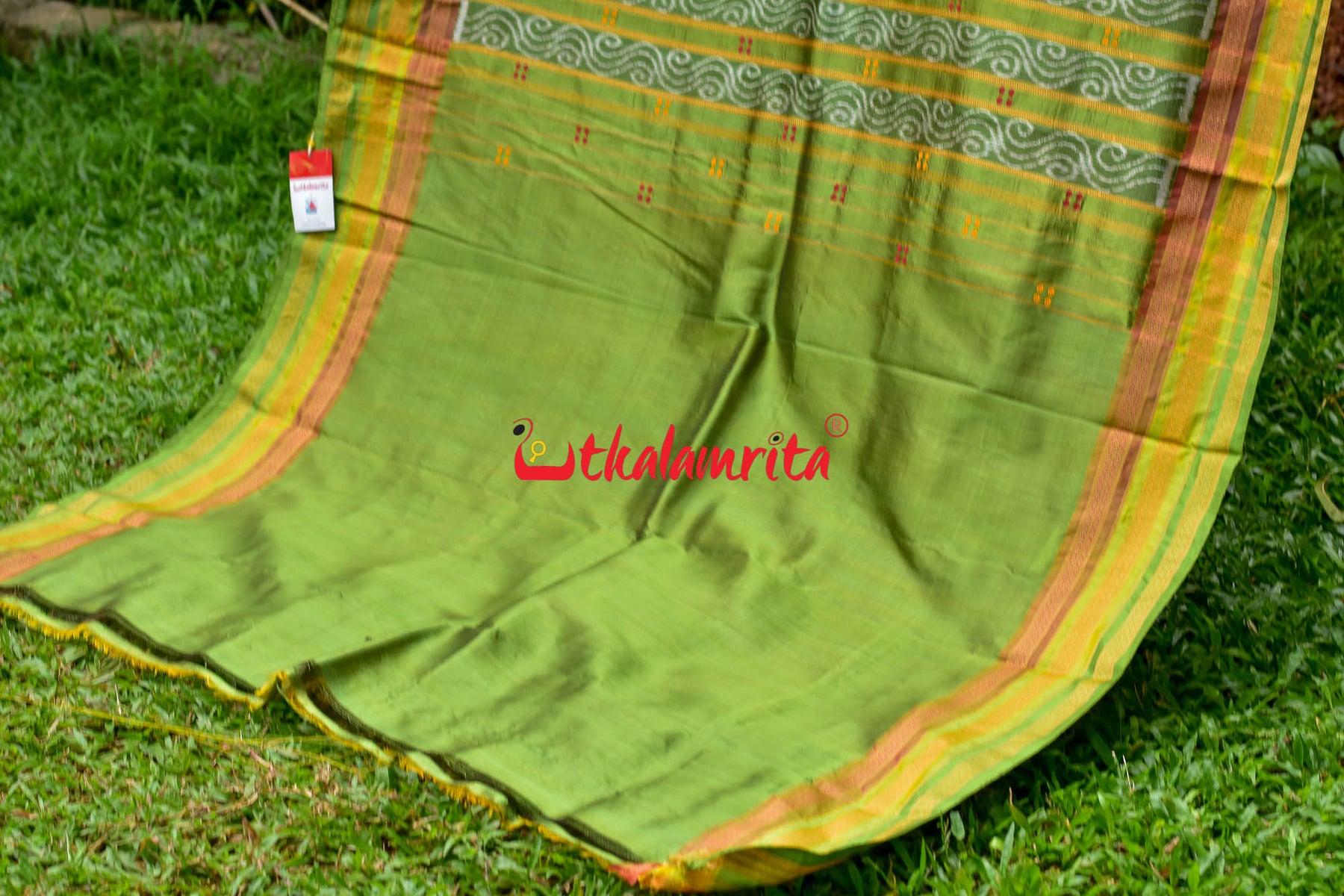 Lemon Yellow Kathifera Silk Saree