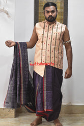 Double Anchal Body Ikat Tussar Silk Saree