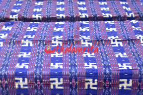 Swastik Blue Sambalpuri Cotton (Fabric)